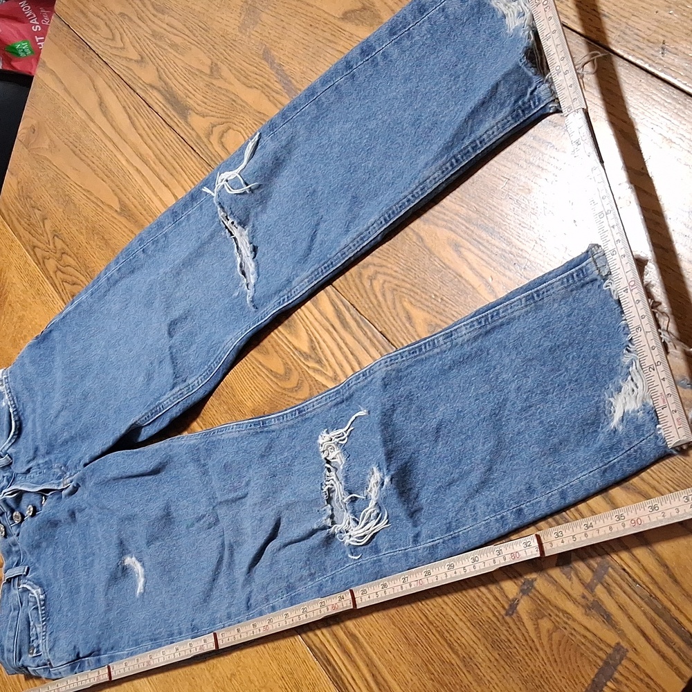 AGOLDE Jeans Womens 24 BLUE BUTTON FLY JAIME Preowned Denim Distressed Pants